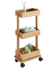 Tortona 3 Tier Bamboo Storage Trolley - HOME STORAGE - Storage Trolleys - Soko and Co