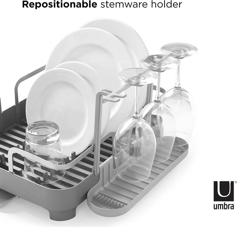 Umbra Holster Deluxe Dish Rack Charcoal Grey - KITCHEN - Dish Racks and Mats - Soko and Co