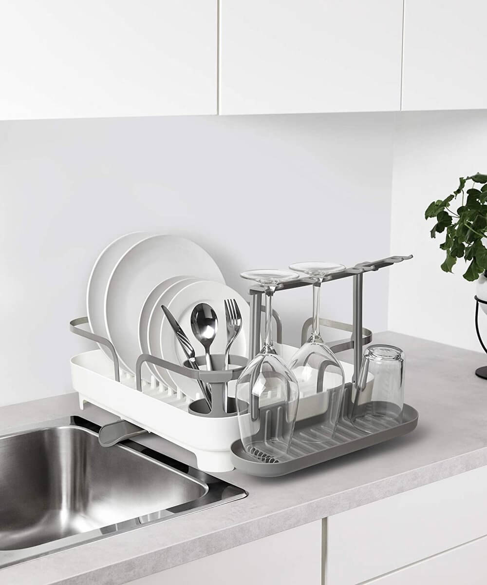 Umbra Holster Deluxe Dish Rack White - KITCHEN - Dish Racks and Mats - Soko and Co