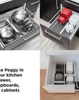 Umbra Peggy Pot & Lid Drawer Organiser 2 Pack Charcoal - KITCHEN - Cutlery Trays - Soko and Co