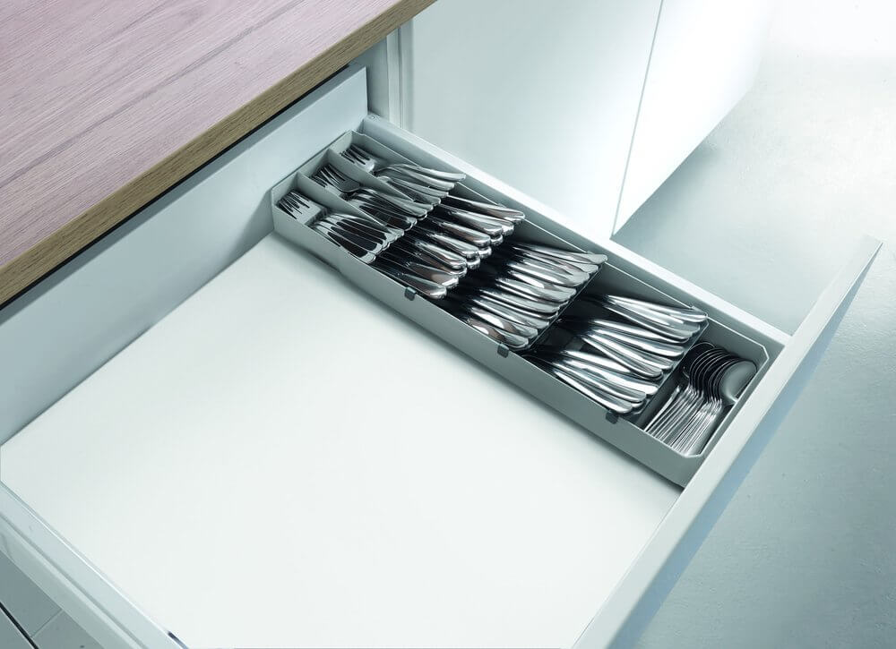 Uni Fit Adjustable Compact Cutlery Tray Grey - KITCHEN - Cutlery Trays - Soko and Co