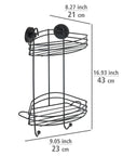 Vac Lock 2 Tier Suction Corner Shower Shelf Matte Black - BATHROOM - Suction - Soko and Co