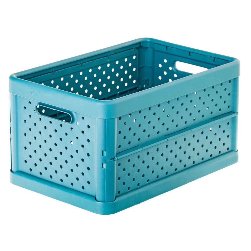 Vigar 11.3L Foldable Storage Crate Stone Blue - HOME STORAGE - Plastic Boxes - Soko and Co