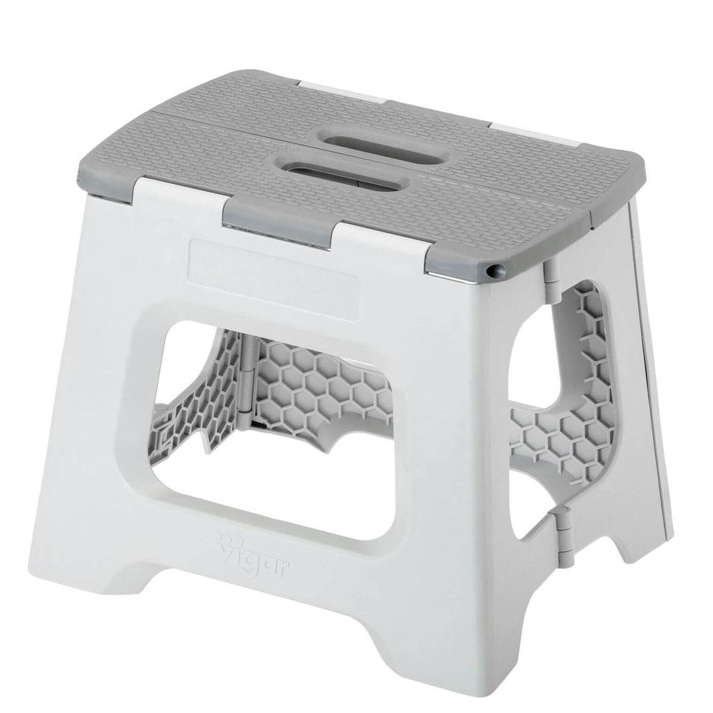 Vigar 27cm Compact Folding Step Stool Grey - LAUNDRY - Ladders - Soko and Co