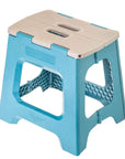 Vigar 32cm Compact Folding Step Stool Grey & Blue Print - LAUNDRY - Ladders - Soko and Co