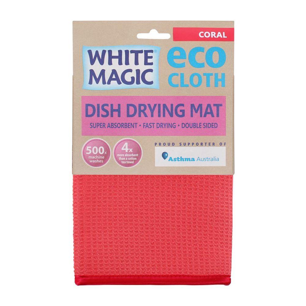 White Magic Microfibre Dish Drying Mat Coral - KITCHEN - Dish Racks and Mats - Soko and Co