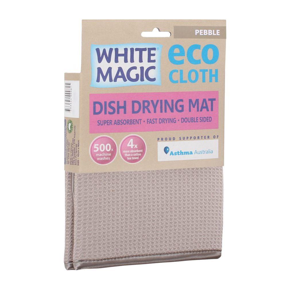 White Magic Microfibre Dish Drying Mat Pebble - KITCHEN - Dish Racks and Mats - Soko and Co