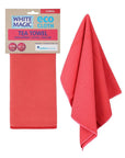 White Magic Microfibre Tea Towel Coral - KITCHEN - Sink - Soko and Co